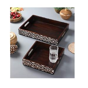 Plateau en bois rustique de qualité supérieure idéal pour les desserts de charcuterie, les collations, les fruits et l'affichage décoratif des repas - Product Image 5