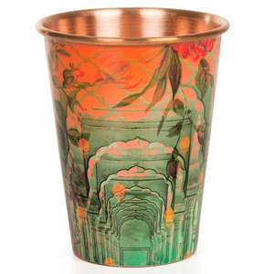 Venta al por mayor de diseño hecho a mano grabado a mano pintado copa de vino copa de cobre copas de metal copa de vino para boda - Product Image 1