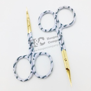 Ciseaux de beauté durables en acier inoxydable, impression de papier de cils, coupe-sourcils de cils droits incurvés, ongles pointus, vente en gros - Product Image 6