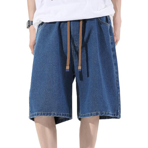 กางเกงขาสั้นผ้ายีนส์สำหรับผู้ชายผ้าฝ้ายระบายอากาศได้ดีออกแบบได้เองใส่ในฤดูร้อนติดโลโก้ได้ตามต้องการ - Product Image 3