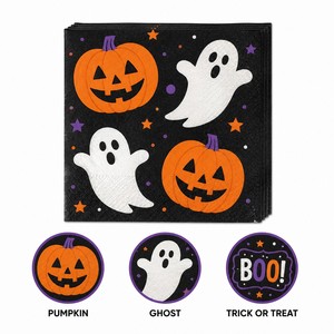 Halloween Party Napkins Printed Pumpkin Ghost Design Disposable <b>Paper</b> Napkins for Halloween Party Table Decor - Product Image 6