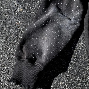 Sweat à capuche pour homme en coton épais Logo personnalisé Patchwork Distressed Embroidery Streetwear Style Sweatshirt Digital - Product Image 5