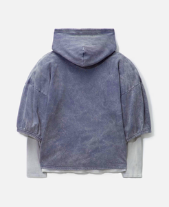 Haute qualité 350 GSM coton plaine Zip Vintage veste hommes personnalisé brodé Logo lavé à l'acide pierre pull coupe ample à capuche - Product Image 6