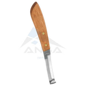 Couteau à sabot à Double tranchant de haute qualité manche en bois Durable couteau de coupe de maréchal-ferrant brun 8 1/8 pouces chevaux poneys chèvres soins du sabot - Product Image 2