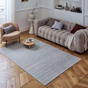Alfombra a Rayas Gris Crema Carmel 6020, Producto de Decoración de Pisos Elegante - Product Image 3