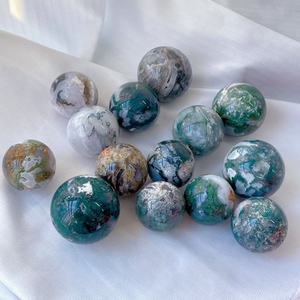 Sphère d'agate mousse naturelle, boule de cristal, paysage, quartz, pierres précieuses, ornements pour la maison, le bureau, pierres de guérison - Product Image 6