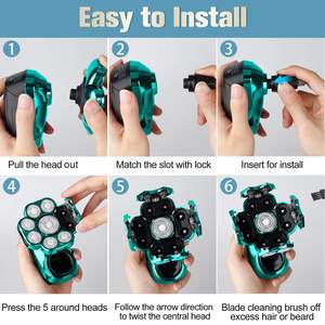 Rasoir Électrique pour Hommes Étanche Sans Fil Rechargeable avec Kit de Toilettage Humide/Sec IPX7 pour le Corps - Product Image 3