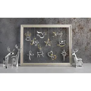 Top vente Style moderne métal acacia bois noël traîneau renne Figure belle père noël tissu électrique décor à la maison - Product Image 5