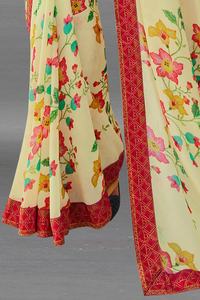 Sari indien en georgette bleue pour femmes, avec broderie, chemisier attrayant, tenue de fête, prix de gros, en soie de haute qualité - Product Image 4