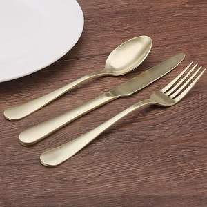 Premium or acier inoxydable nouveau produit 2024 ensemble de couverts bonne qualité métal or couverts 5 pièces ensemble de couverts - Product Image 6