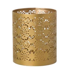 Porte-bougie votif en métal doré fait à la main en gros, porte-bougie marocain en fer découpé Jali, finition antique, accent de table, fournisseur - Product Image 1