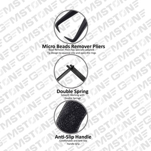 Alicates removedores de cuentas de extensión de cabello negro de acero inoxidable reutilizables duraderos Microlink de 5,5 "para extensiones de cabello - Product Image 5