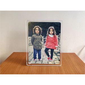 Cadre photo magnétique en verre personnalisé pour bureau, double face transparent, support de table pour photos avec attaches magnétiques - Product Image 1