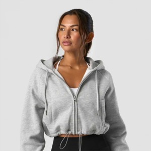 Sudadera corta con cremallera para mujer: ligera y elegante, perfecta para ropa informal y capas - Product Image 4