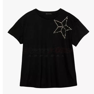 T-shirt décontracté pour femmes avec strass Bling avec coupe décontractée pour les fêtes et les festivals T-shirt pour femmes - Product Image 3