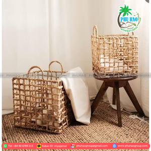 PRODUCTO CALIENTE CESTA DE JACINTO DE AGUA sostenible Hecha a mano con jacinto de agua natural, un recurso renovable - Product Image 3