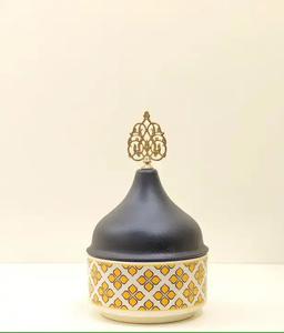 Eco Friendly Top Quality Metal Storage Bowl Use for Home <b>Decor</b> Simple Design Hotel Food Serving Date Bowl With Black <b>LID</b> - Product Image 1