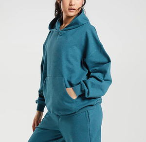 Ensemble de jogging 2 pièces XL grande taille pour femmes-Pantalon de survêtement à capuche en velours respirant 100% coton Logo personnalisé Nouveau design Printemps - Product Image 6