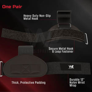 Ganchos de levantamiento de pesas Correas de soporte ajustables Ganchos de levantamiento de pesas Entrenamiento Gimnasio Accesorios - Product Image 4