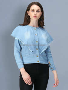 Chaquetas vaqueras desgastadas de moda para mujer al por mayor y personalizadas, Chaquetas vaqueras de colores personalizadas para mujer transpirables - Product Image 6