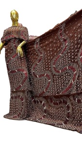 Tela de Poliéster Elegante y Ecológica de Alta Calidad para Blusa Africana George, con Flecos de Cuentas y Bordado para Vestimenta Tradicional - Product Image 5