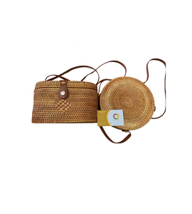 Best Selling Seashell Rattan Hand Woven Crossbody Bag Boho Style Straw Business Gift Bag with Silk Lining <b>Button</b> Closure Gifts - Product Image 5