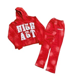 Conjunto Deportivo Personalizado al por Mayor 2025, Sudadera con Capucha y Pantalones de Algodón Premium, Conjuntos Deportivos Lavados al Ácido, Estampados - Product Image 4