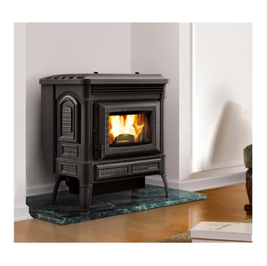 Estufa de pellets de madera de hierro fundido tradicional para el hogar, estándar europeo, color negro - Product Image 6