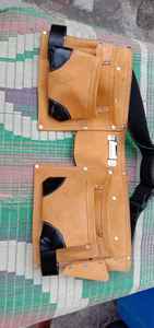 Tablier professionnel en cuir à double poche CRUIZE modèle CE-1253 pour outils à main - Product Image 6