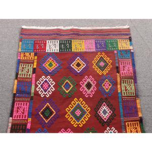 2.4x4.4 ft Small Turkish Vintage Rug, <b>Red</b> Southwestern <b>Wool</b> Rug - Product Image 4