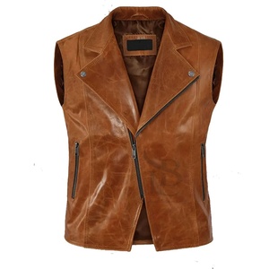 2025 hommes personnalisé Top vente gilet en cuir taille personnalisée gilet en cuir couleur unie respirant gilet en cuir pour la vente en ligne - Product Image 1
