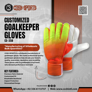 Gants de gardien de but professionnels COSH Cs-358-KB, hybrides, respirants, paume en latex, blanc, contact rose, dégradé orange, unisexe - Product Image 6
