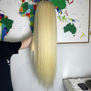Perruque en cheveux humains de qualité supérieure 2025, cuticules alignées, lisse, blonde, perruque en dentelle complète, extensions de cheveux du Vietnam - Product Image 3