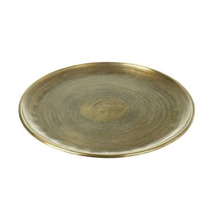 Plateau de service unique martelé avec placage or en aluminium, forme ronde, plateau de service alimentaire pour cuisine et restaurant, taille personnalisée - Product Image 4