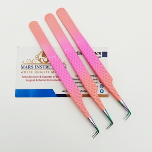 Tema navideño Extensiones de pestañas profesionales de 90 grados Pinzas Color degradado Punta puntiaguda Estilo de volumen Acero inoxidable - Product Image 4