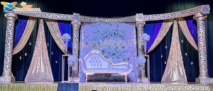 Décoration de scène pour cérémonie de mariage musulmane Walima, thème de mariage marocain, scène en FRP, réception de mariage arabe, événement, scène à thème doré, États-Unis - Product Image 6