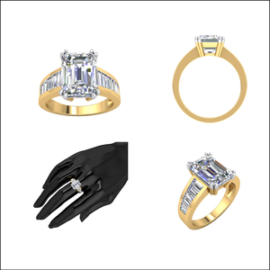 Bague classique en or 14 carats pour femme avec 4,86Cts VS Clarity Lab Grown EF Color Diamond Jewelry - Product Image 2