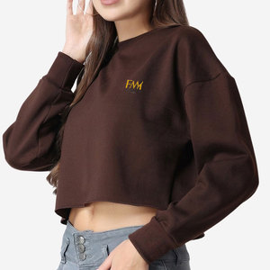 Fasmic เสื้อสเวตเตอร์แขนยาวของผู้หญิงที่มีโลโก้ด้านหน้าผ้าแบบปรับแต่งได้เป็นมิตรต่อสิ่งแวดล้อมและแห้งเร็ว100% ผ้าฝ้าย - Product Image 2