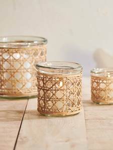 Bougeoirs décoratifs tissés en jonc de mer, lanternes et bocaux de bougies, produits artisanaux en jonc de mer OEM bon marché du Vietnam - Product Image 5