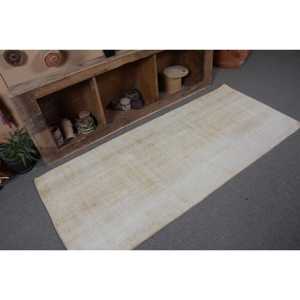 Turkish Rug, 3x6.8 ft Accent Rug, White <b>Brown</b> <b>Wool</b> Rug - Product Image 5