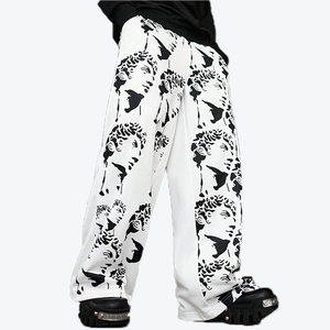 High Quality Blank Baggy Sweatpants Wide Leg Trousers Men <b>Joggers</b> Custom Elastic Oversized <b>Stacked</b> Pants Men Flared Sweatpants - Product Image 1