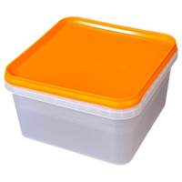 Récipient IML carré de 2000ml avec couvercle inviolable DKK2100 gobelet alimentaire en plastique de couleur de logo personnalisable pour emballer d'autres aliments