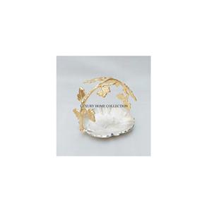 ชามเสิร์ฟโลหะสไตล์โบราณที่หรูหราและทนทานมีรูปทรงประติมากรรมที่หายากและมีรายละเอียดที่หรูหรา - Product Image 1