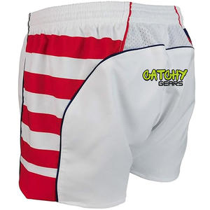 Pantalones cortos deportivos de fútbol de rugby para mujer con sublimación ligera y bolsillos con cremallera, pantalones cortos de fútbol de cuatro tonos - Product Image 3