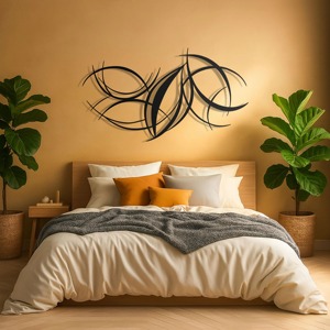 Décoration murale moderne en métal fabriquée à la main Sculpture en fer unique Accent de maison élégant pour salon chambre bureau - Product Image 4