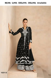 FabZone de haute qualité adultes indien ethnique Palazzo costume dernier concepteur lourd rayonne fil broderie impression travail pour les fêtes - Product Image 2