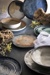 Set di 6 Piatti da Cena in Ceramica Irregolari e Rotondi, Dioniso Excelsa, Minimalisti, con Smalto Reattivo Lucido e Decorazione Digitale in Rilievo - Product Image 6