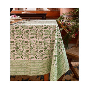 Motif Leaves Lightweight Cotton 60x90 Inch Dining <b>Table</b> <b>Cloth</b> GOTS Certified Eco Safe Breathable Fabric Casual Dining Setup - Product Image 6