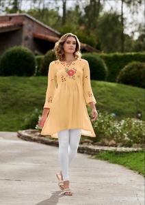 Fantaisie À La Mode Vêtements Ethniques Haute Sur Demande Lourd Rinkal Rayonne Court Kurti Avec Broderie Travail Femme Fabricant De Mode - Product Image 6
