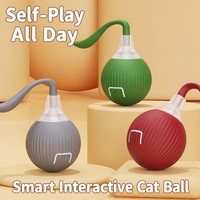 Balle interactive intelligente pour chat, jouet interactif pour chat, évitement automatique des obstacles, silicone de qualité alimentaire, rechargeable par Type-C, vente en gros